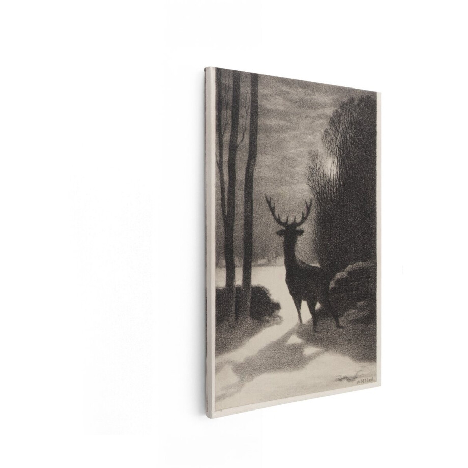 Artaza Canvas Schilderij Hert In Bos - 20x30 cm - Wanddecoratie Natuur - Muurdecoratie Vintage - Kamer Accessoires Dieren - Zwart Wit Artaza Canvas Schilderij Hert In Bos - 20x30 cm - Wanddecoratie Natuur - Muurdecoratie Vintage - Kamer Accessoires Dieren - Zwart Wit afbeelding 1
