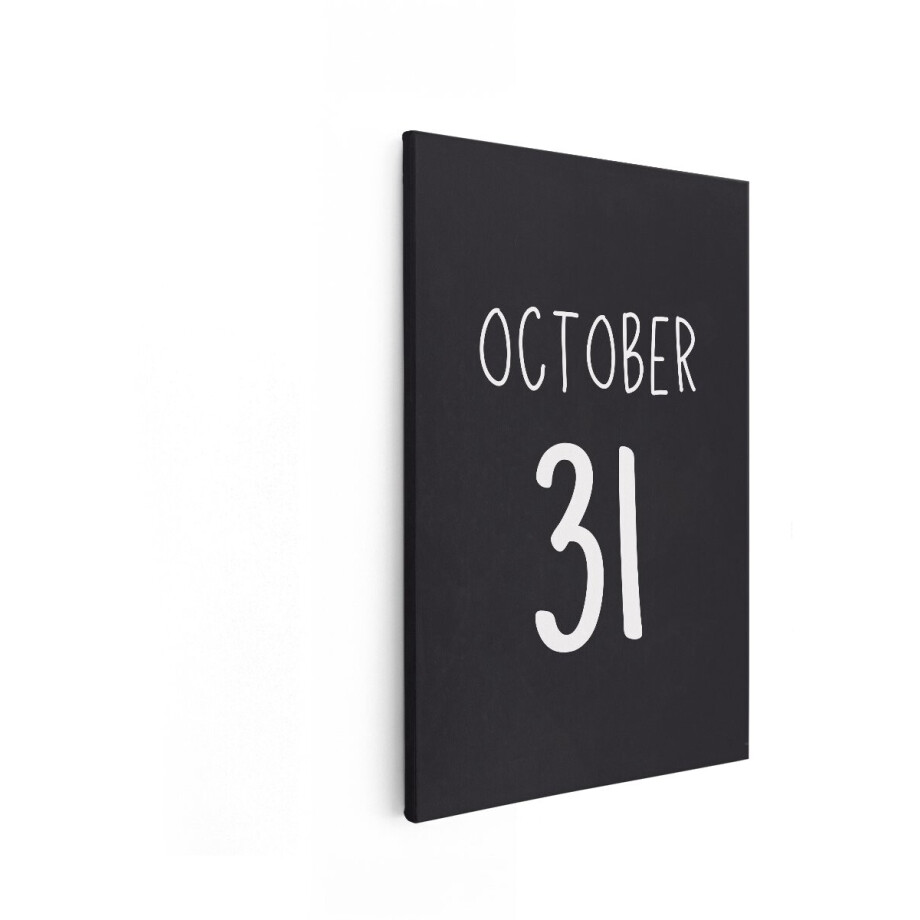 Artaza Canvas Schilderij Halloween - 60x90 cm - Wanddecoratie Tekst Oktober 31 - Muurdecoratie Zwart Wit - Decoratie Hal Artaza Canvas Schilderij Halloween - 60x90 cm - Wanddecoratie Tekst Oktober 31 - Muurdecoratie Zwart Wit - Decoratie Hal afbeelding 1