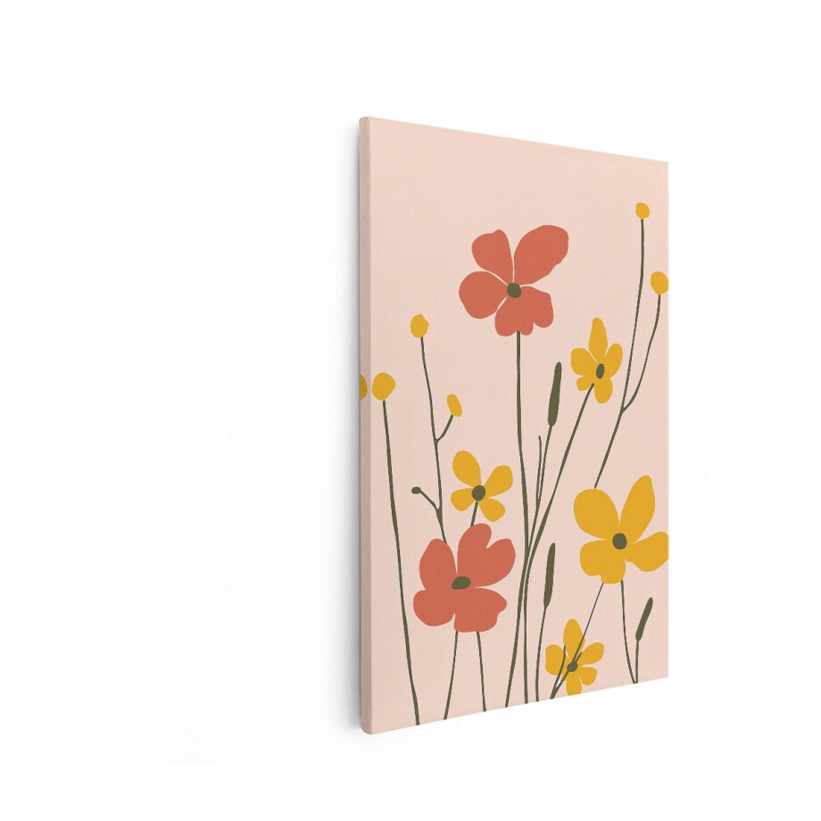Artaza Canvas Schilderij Bloemen Abstract - 40x60 cm - Wanddecoratie Boho - Muurdecoratie Woonkamer - Decoratie Bloem Roze Artaza Canvas Schilderij Bloemen Abstract - 40x60 cm - Wanddecoratie Boho - Muurdecoratie Woonkamer - Decoratie Bloem Roze afbeelding 1