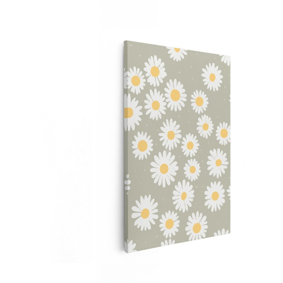 Artaza Canvas Schilderij Madeliefjes - 40x60 cm - Wanddecoratie Bloemen - Muurdecoratie Boho - Decoratie Woonkamer - Groen Artaza Canvas Schilderij Madeliefjes - 40x60 cm - Wanddecoratie Bloemen - Muurdecoratie Boho - Decoratie Woonkamer - Groen afbeelding 1