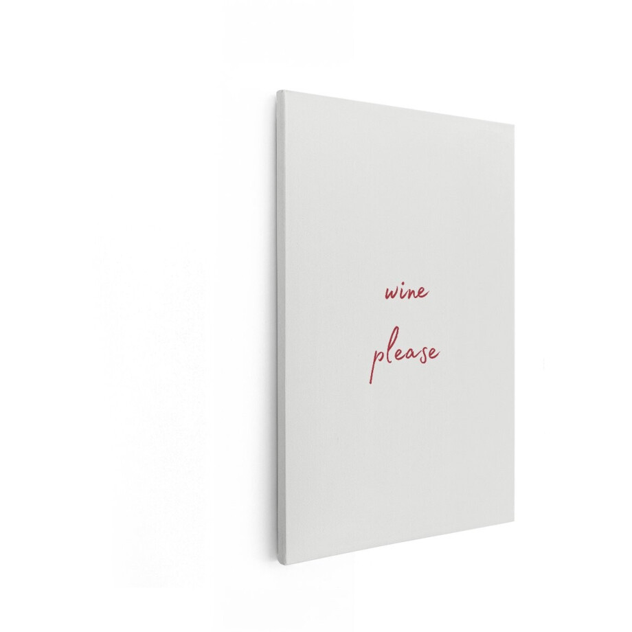 Artaza Canvas Schilderij Wijn Tekst - 60x90 cm - Wanddecoratie Keuken - Muurdecoratie Minimalistisch - Decoratie Quote - Schilderijen Op Canvas afbeelding 1
