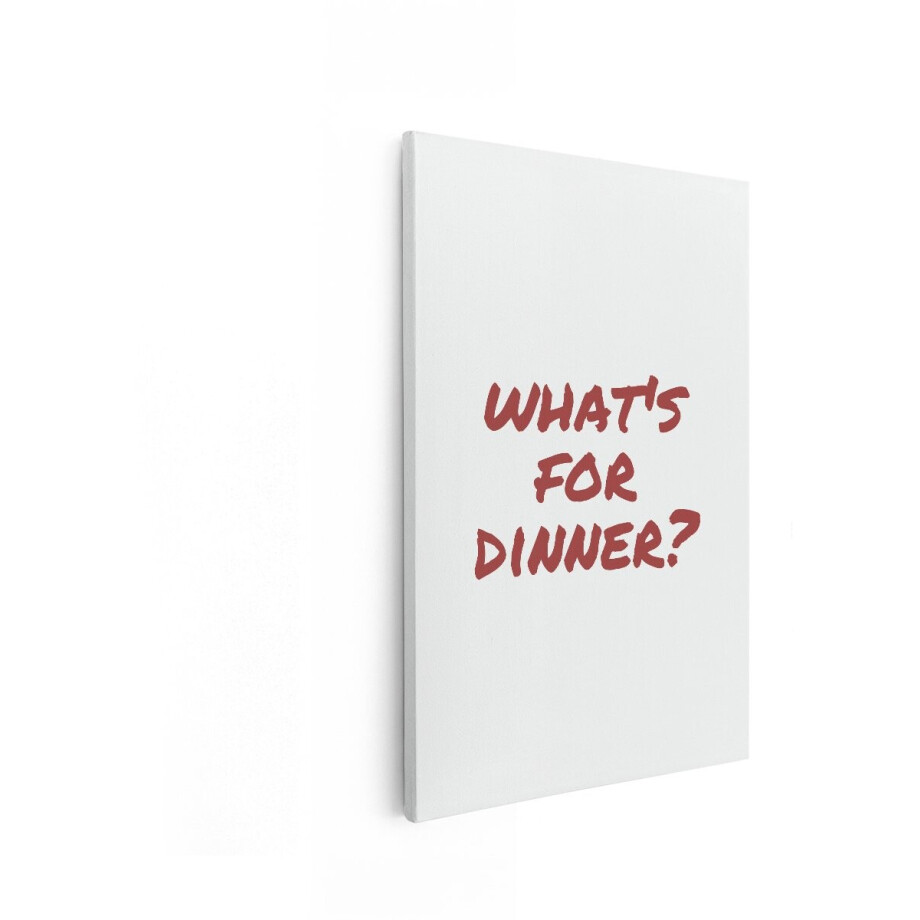 Artaza Canvas Schilderij Wat Eten We Vanavond - 80x120 cm - Wanddecoratie Keuken - Muurdecoratie Tekst - Decoratie Quote - Rood Artaza Canvas Schilderij Wat Eten We Vanavond - 80x120 cm - Wanddecoratie Keuken - Muurdecoratie Tekst - Decoratie Quote - Rood afbeelding 1