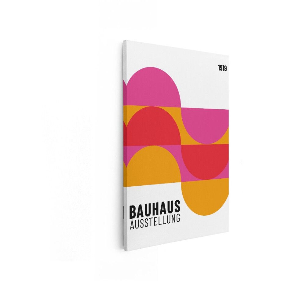 Artaza Canvas Schilderij Bauhaus Ausstellung 1919 Poster met Abstracte Geometrische Vormen en Felle Kleuren - 20x30 cm - Klein - Wanddecoratie Woonkamer - Schilderijen - Muurdecoratie afbeelding 1