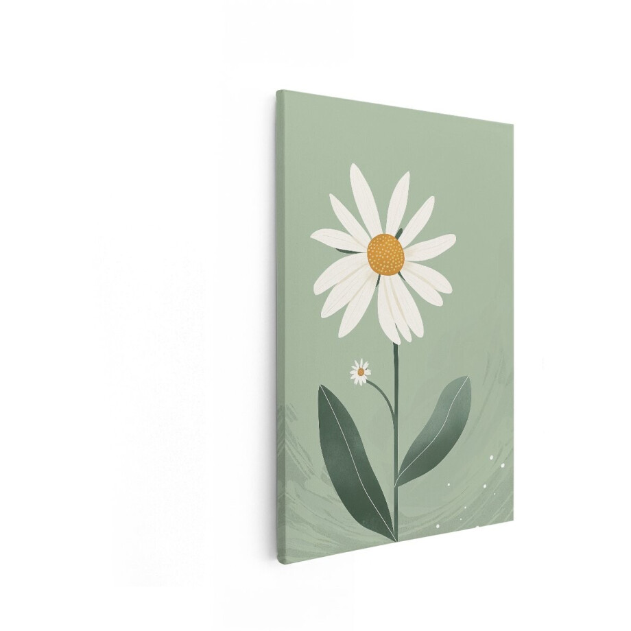 Artaza Canvas Schilderij Margriet - 40x60 cm - Wanddecoratie Bloemen - Muurdecoratie Botanisch - Decoratie Woonkamer - Groen Artaza Canvas Schilderij Margriet - 40x60 cm - Wanddecoratie Bloemen - Muurdecoratie Botanisch - Decoratie Woonkamer - Groen afbeelding 1