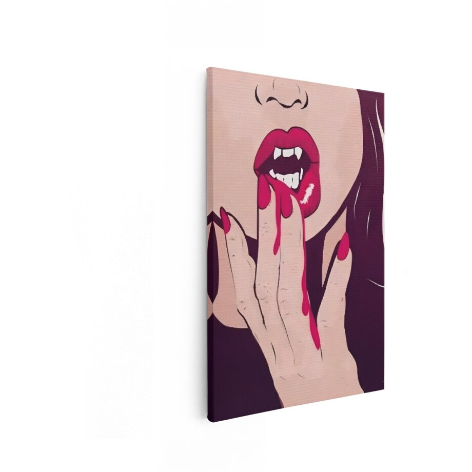Artaza Canvas Schilderij Vampier Lippen - 80x120 cm - Pop Art Wanddecoratie - Muurdecoratie Gothic Vrouw - Schilderijen Op Canvas Rood Artaza Canvas Schilderij Vampier Lippen - 80x120 cm - Pop Art Wanddecoratie - Muurdecoratie Gothic Vrouw - Schilderijen Op Canvas Rood afbeelding 1