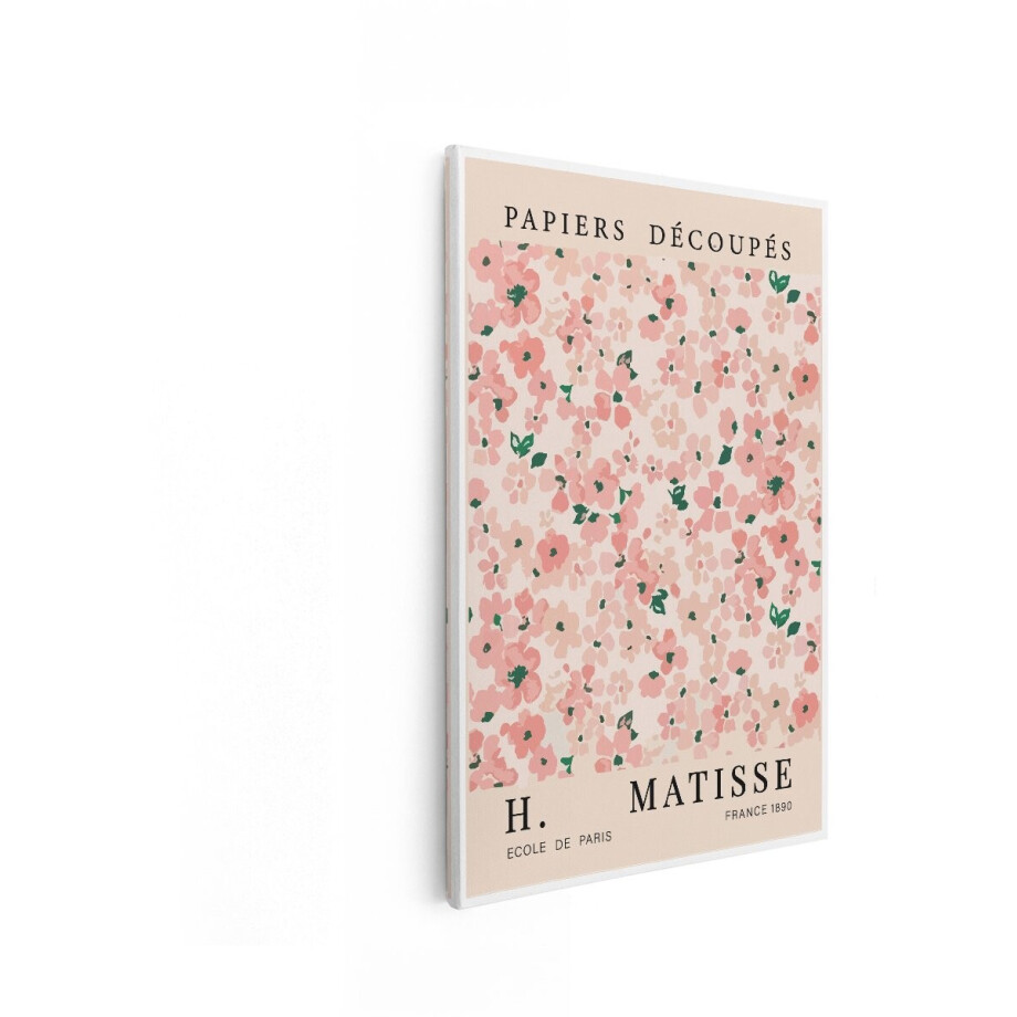 Artaza Canvas Schilderij Henri Matisse Papiers Découpés Bloemprint - Roze en Groen Bloempatroon - 40x60 cm - Wanddecoratie Woonkamer - Schilderijen - Muurdecoratie afbeelding 1