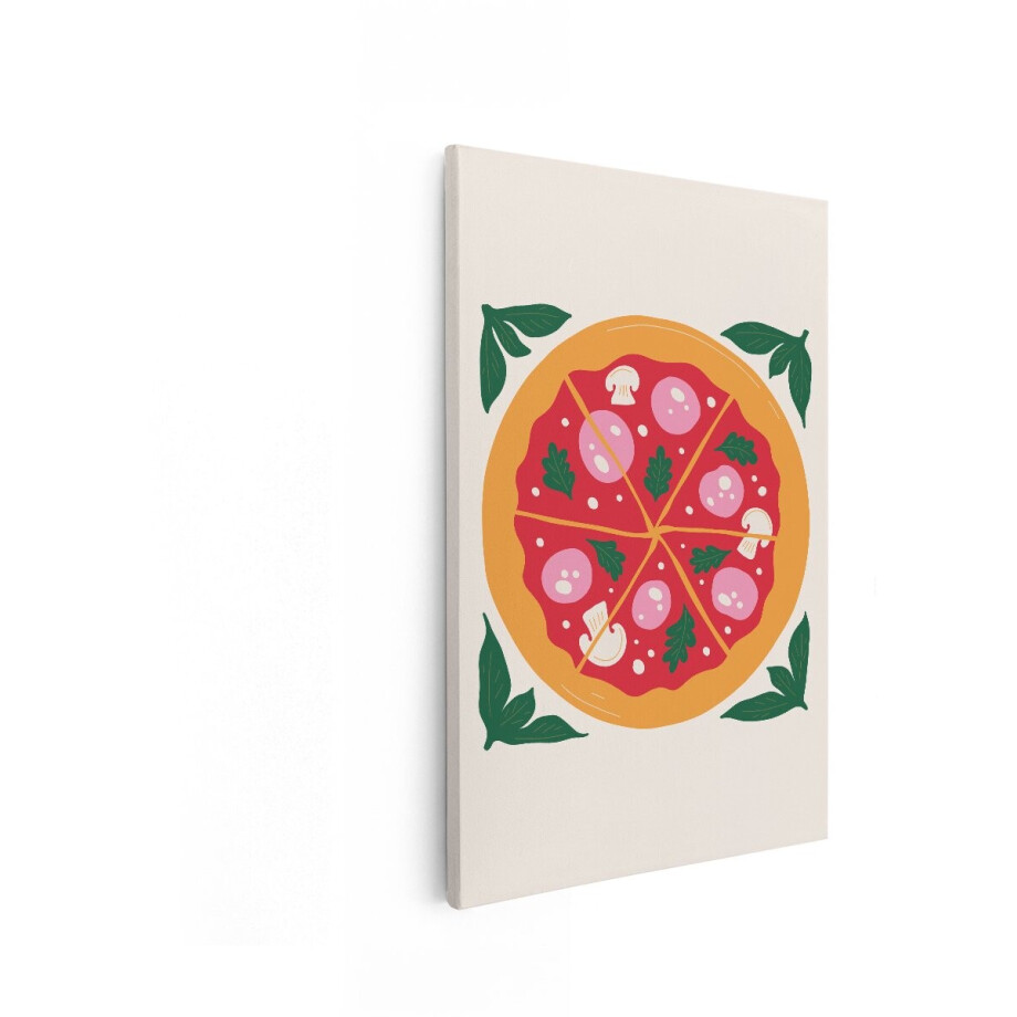 Artaza Canvas Schilderij Pizza - 40x60 cm - Wanddecoratie Keuken - Muurdecoratie Italiaans - Decoratie Illustratie afbeelding 1