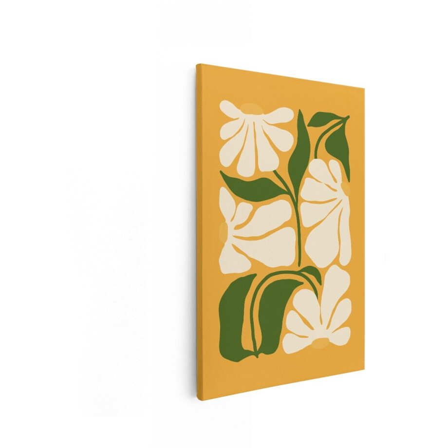 Artaza Canvas Schilderij Abstracte Bloemen - 40x60 cm - Wanddecoratie Boho - Muurdecoratie Modern - Decoratie Bloemen Oker Artaza Canvas Schilderij Abstracte Bloemen - 40x60 cm - Wanddecoratie Boho - Muurdecoratie Modern - Decoratie Bloemen Oker afbeelding 1