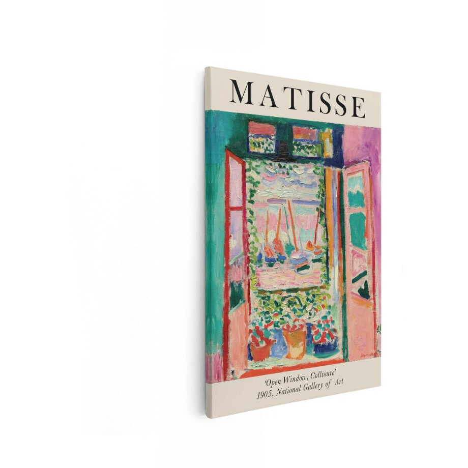 Artaza Canvas Schilderij Henri Matisse'S Schilderij 'Open Window - Collioure' Uit 1905 - 80x120 cm - Groot - Wanddecoratie Woonkamer - Schilderijen - Muurdecoratie afbeelding 1