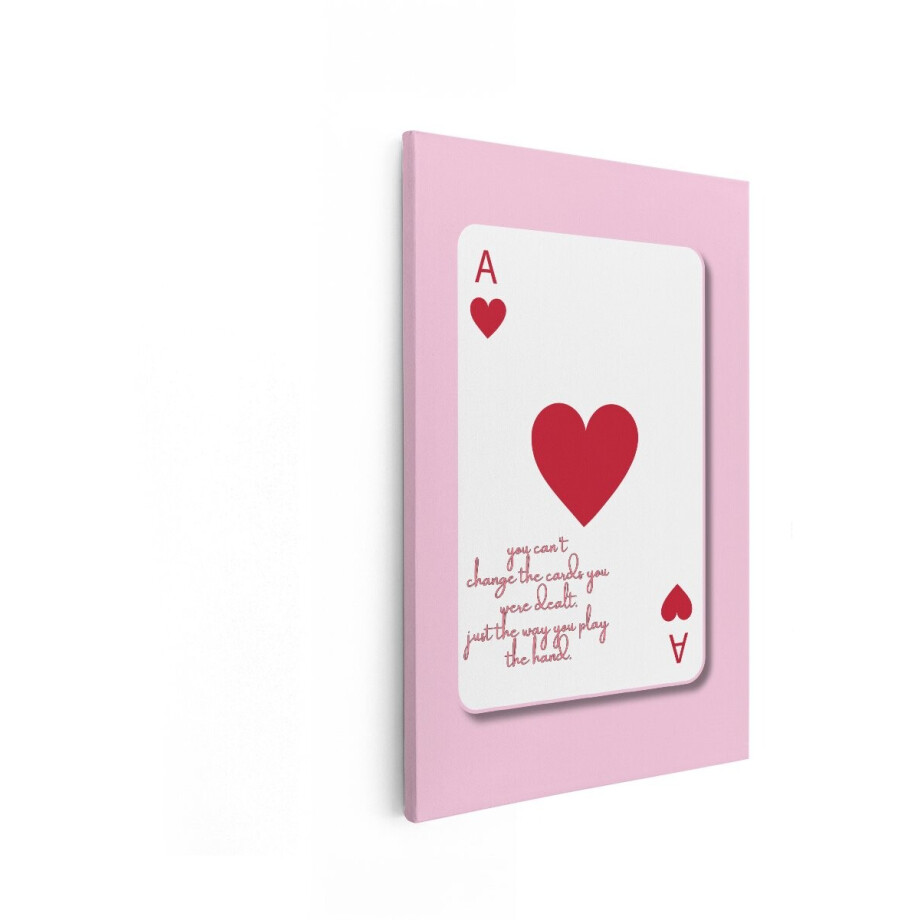 Artaza Canvas Schilderij Aas van Harten Speelkaart met Inspirerende Tekst op Roze Achtergrond - 80x120 cm - Groot - Wanddecoratie Woonkamer - Schilderijen - Muurdecoratie Artaza Canvas Schilderij Aas van Harten Speelkaart met Inspirerende Tekst op Roze Achtergrond - 80x120 cm - Groot - Wanddecoratie Woonkamer - Schilderijen - Muurdecoratie afbeelding 1
