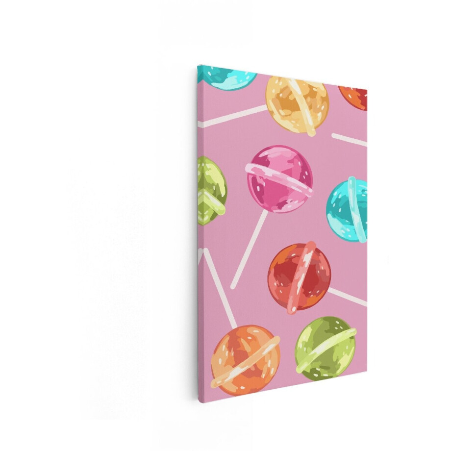 Artaza Canvas Schilderij Lolly's - 60x90 cm - Wanddecoratie Kinderkamer - Muurdecoratie Snoep - Decoratie Meisjeskamer - Kleurrijk Artaza Canvas Schilderij Lolly's - 60x90 cm - Wanddecoratie Kinderkamer - Muurdecoratie Snoep - Decoratie Meisjeskamer - Kleurrijk afbeelding 1