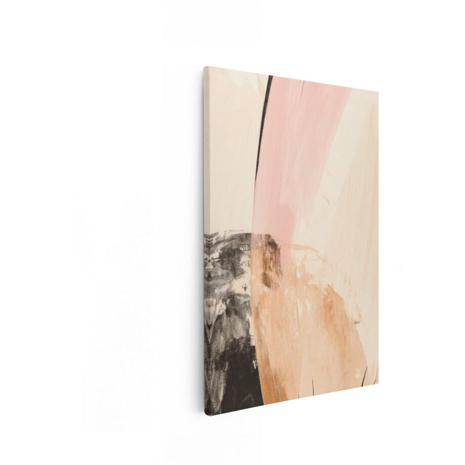 Artaza Canvas Schilderij Abstracte Kunst met Zachte Pastelkleuren en Gedurfde Lijnen - Moderne Schilderkunst - 40x60 cm - Wanddecoratie Woonkamer - Schilderijen - Muurdecoratie afbeelding 1