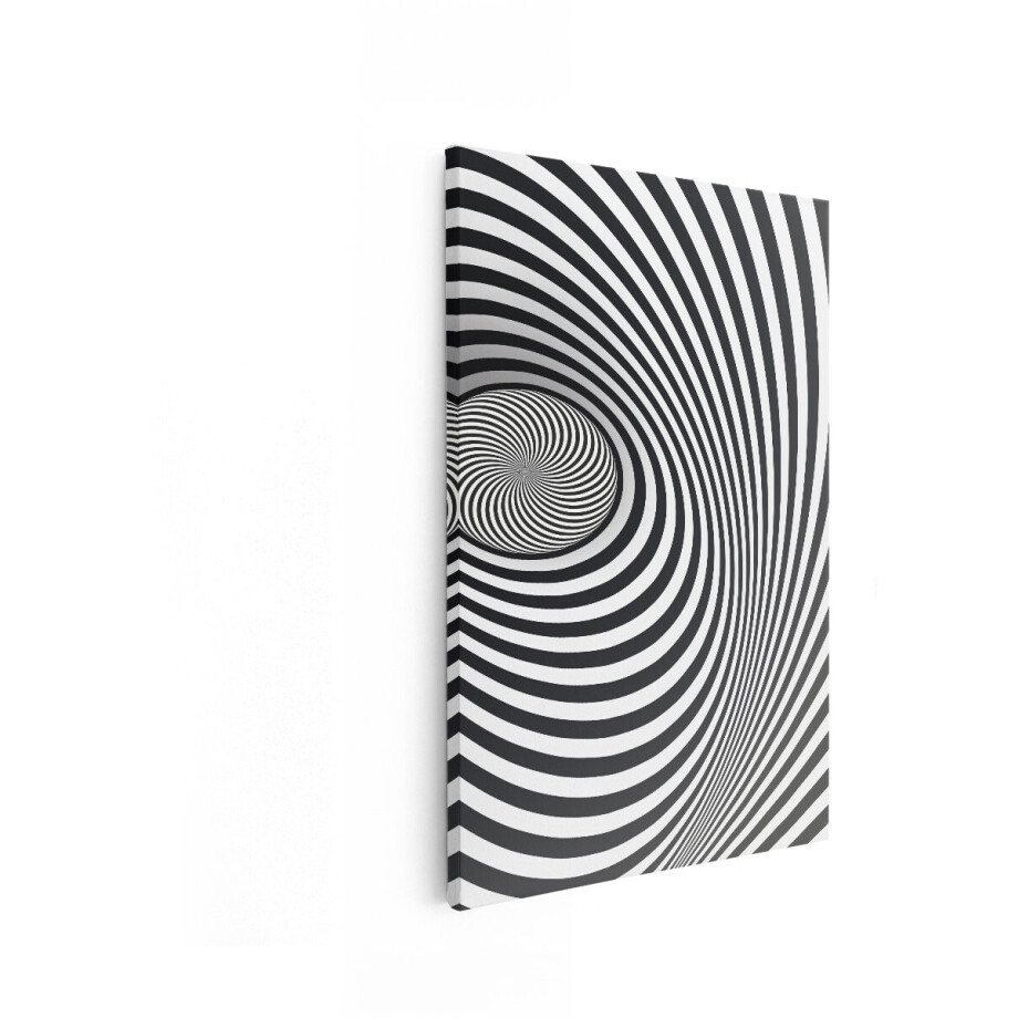 Artaza Canvas Schilderij Abstract - 40x60 cm - Wanddecoratie 3D Spiraal - Muurdecoratie Zwart Wit - Decoratie Optische Illusie Artaza Canvas Schilderij Abstract - 40x60 cm - Wanddecoratie 3D Spiraal - Muurdecoratie Zwart Wit - Decoratie Optische Illusie afbeelding 1