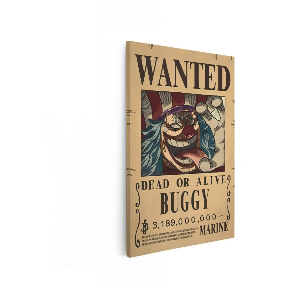 Artaza Canvas Schilderij Buggy de Clown Gezocht Poster Uit One Piece met een Premie van 3 -189 -000 -000 - 40x60 cm - Wanddecoratie Woonkamer - Schilderijen - Muurdecoratie afbeelding 1