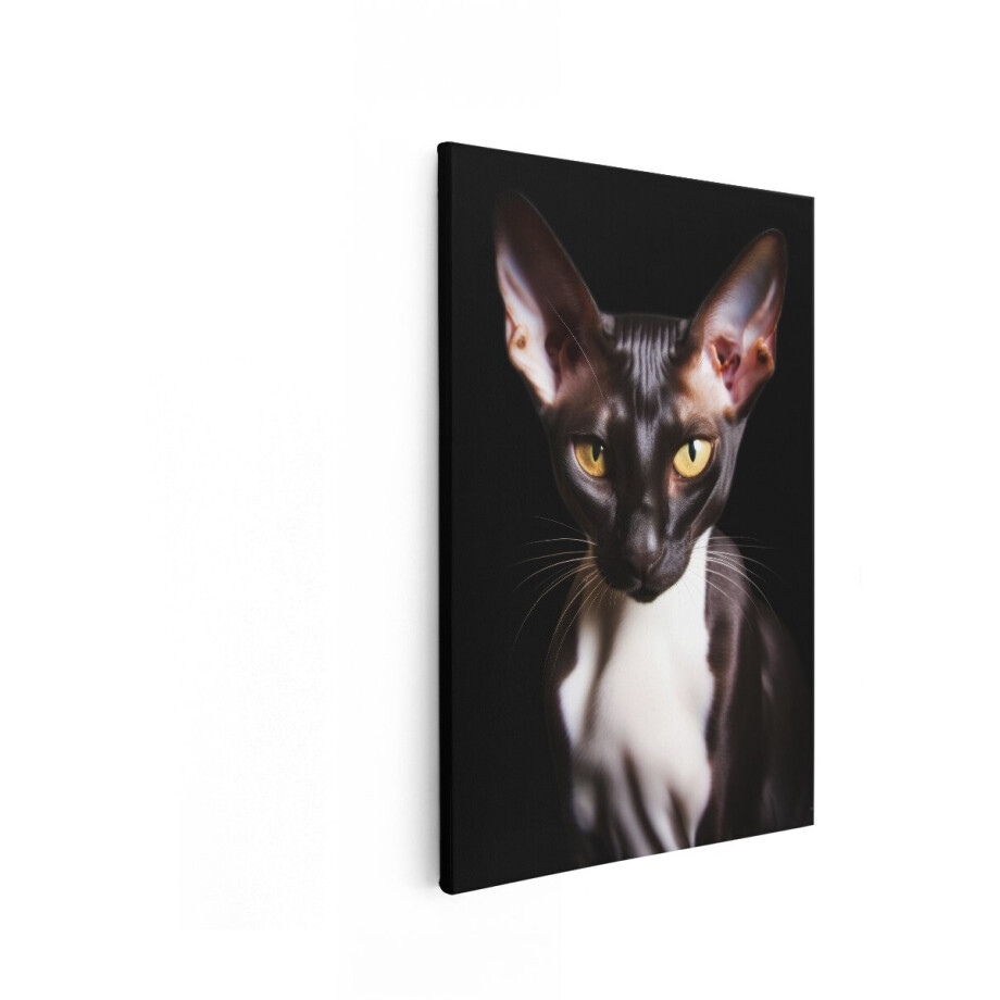Artaza Canvas Schilderij Kat - 80x120 cm - Wanddecoratie Oosterse Korthaar - Muurdecoratie Dieren - Decoratie Zwart Wit Artaza Canvas Schilderij Kat - 80x120 cm - Wanddecoratie Oosterse Korthaar - Muurdecoratie Dieren - Decoratie Zwart Wit afbeelding 1