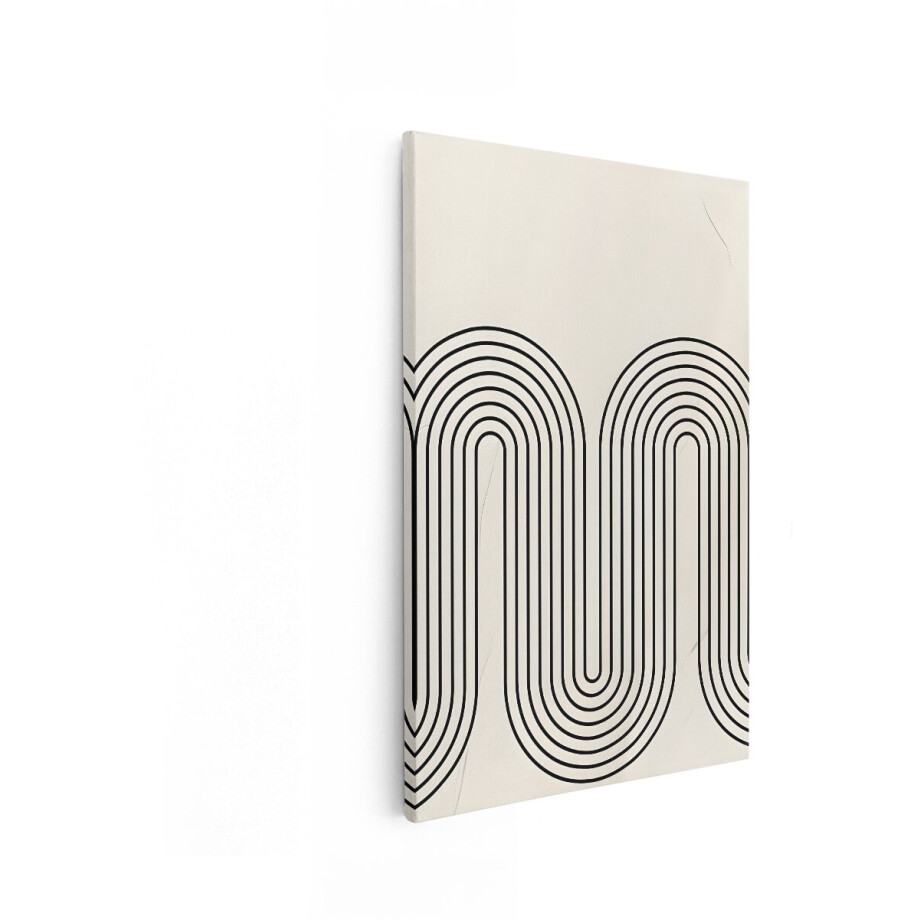Artaza Canvas Schilderij Abstracte Geometrische Boogvormige Lijnen op een Crèmekleurige Achtergrond - 60x90 cm - Wanddecoratie Woonkamer - Schilderijen - Muurdecoratie Artaza Canvas Schilderij Abstracte Geometrische Boogvormige Lijnen op een Crèmekleurige Achtergrond - 60x90 cm - Wanddecoratie Woonkamer - Schilderijen - Muurdecoratie afbeelding 1