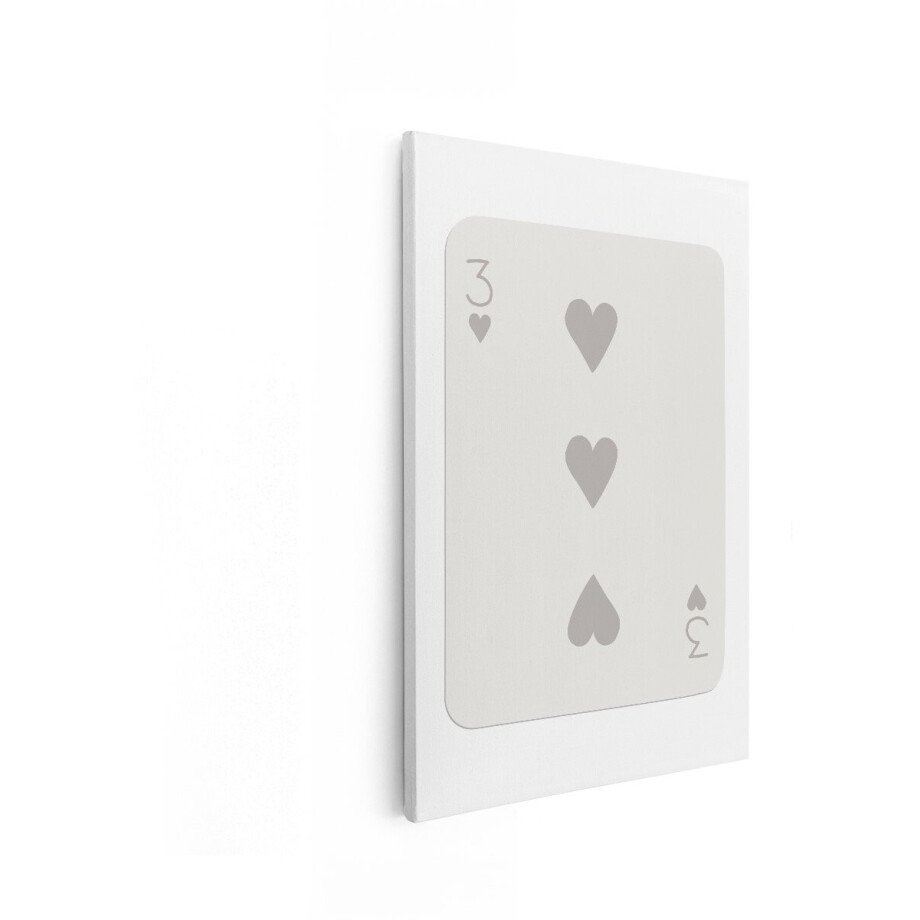 Artaza Canvas Schilderij Speelkaart Drie van Harten met een Minimalistisch Ontwerp - 20x30 cm - Klein - Wanddecoratie Woonkamer - Schilderijen - Muurdecoratie Artaza Canvas Schilderij Speelkaart Drie van Harten met een Minimalistisch Ontwerp - 20x30 cm - Klein - Wanddecoratie Woonkamer - Schilderijen - Muurdecoratie afbeelding 1