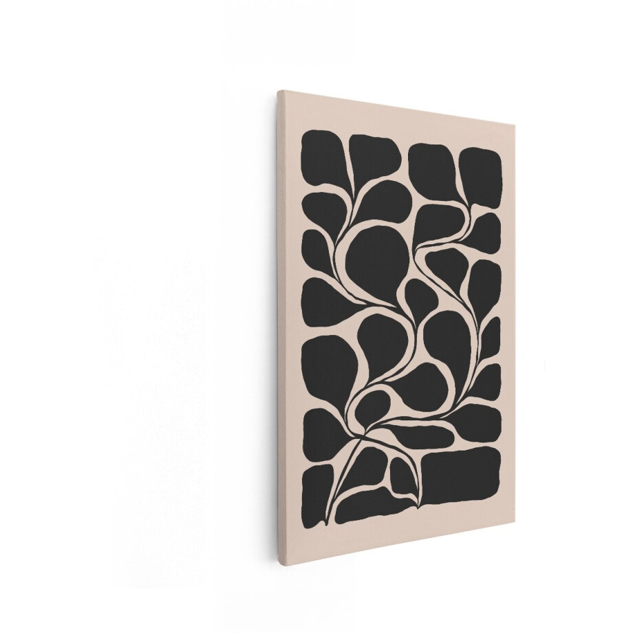 Artaza Canvas Schilderij Abstract - 40x60 cm - Wanddecoratie Boho - Muurdecoratie Modern - Decoratie Bladeren - Zwart Artaza Canvas Schilderij Abstract - 40x60 cm - Wanddecoratie Boho - Muurdecoratie Modern - Decoratie Bladeren - Zwart afbeelding 1