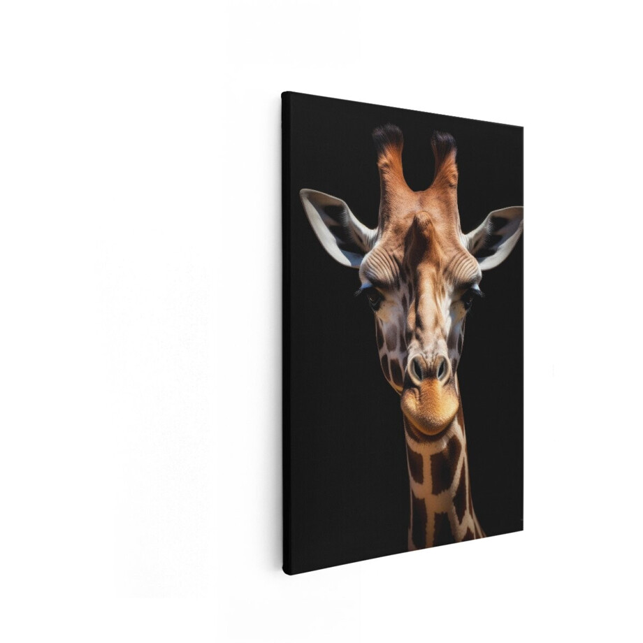 Artaza Canvas Schilderij Giraffe - 80x120 cm - Wanddecoratie Dieren - Muurdecoratie Natuur - Decoratie Dierenkop - Zwart Artaza Canvas Schilderij Giraffe - 80x120 cm - Wanddecoratie Dieren - Muurdecoratie Natuur - Decoratie Dierenkop - Zwart afbeelding 1