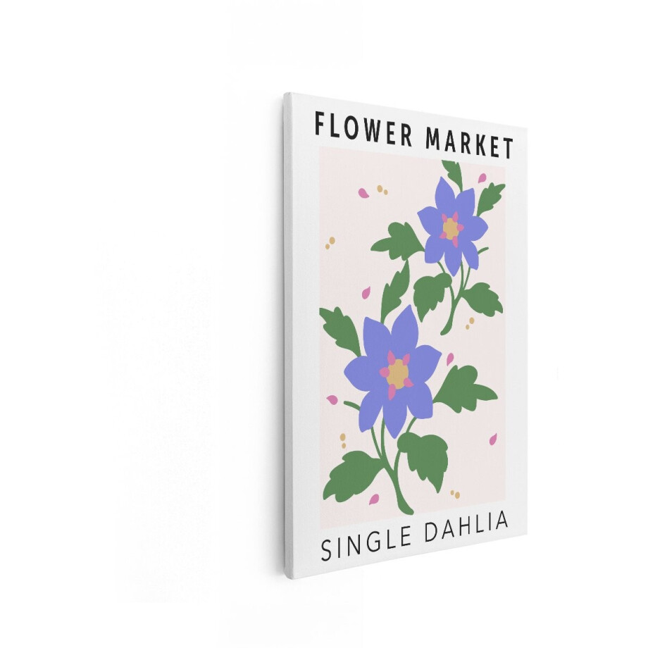 Artaza Canvas Schilderij Bloemen - 80x120 cm - Wanddecoratie Flower Market - Muurdecoratie Dahlia - Decoratie Boho - Paars Artaza Canvas Schilderij Bloemen - 80x120 cm - Wanddecoratie Flower Market - Muurdecoratie Dahlia - Decoratie Boho - Paars afbeelding 1
