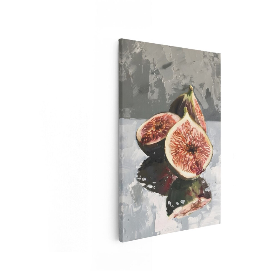 Artaza Canvas Schilderij Vijgen - 40x60 cm - Wanddecoratie Stilleven - Muurdecoratie Olieverfschilderij - Decoratie Fruit Keuken afbeelding 1
