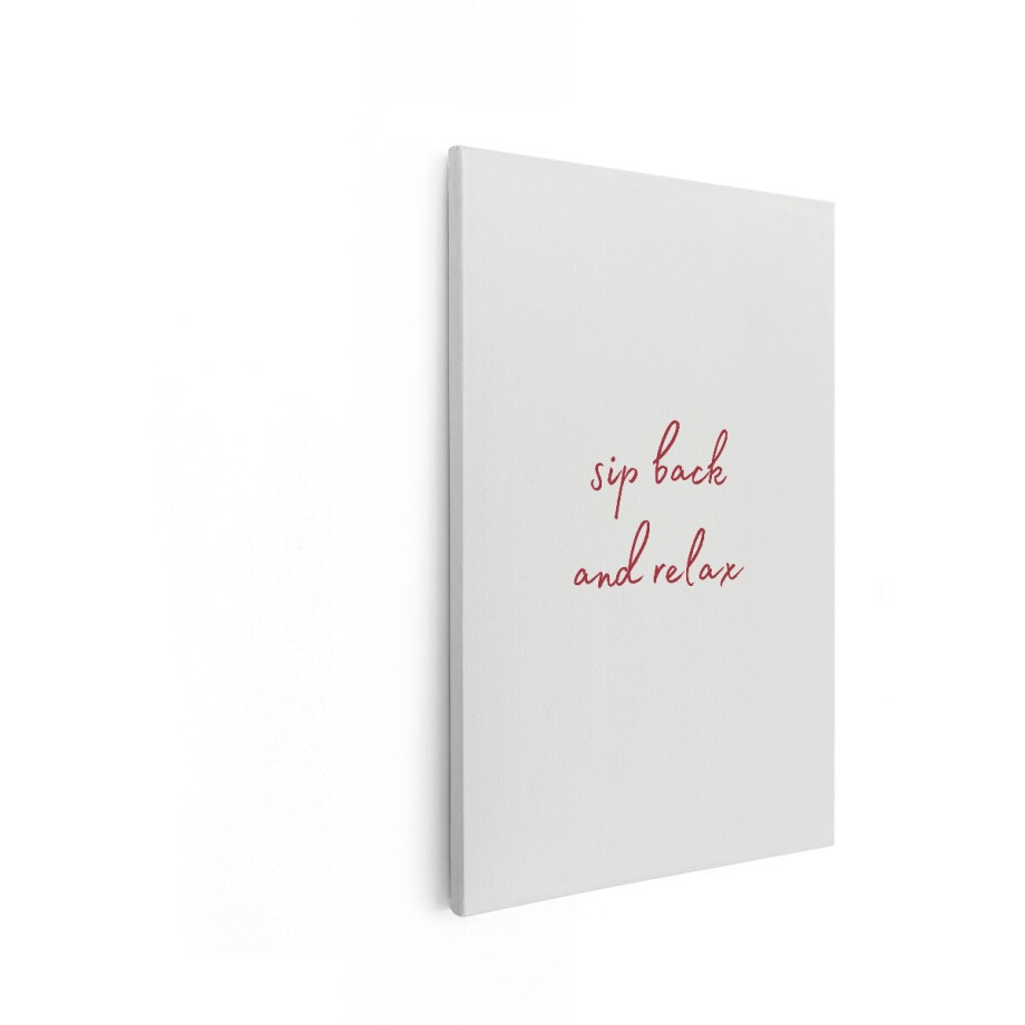 Artaza Canvas Schilderij Tekst Sip Back And Relax - 20x30 cm - Wanddecoratie Quote - Muurdecoratie Wijn - Schilderijen Op Canvas - Rood Artaza Canvas Schilderij Tekst Sip Back And Relax - 20x30 cm - Wanddecoratie Quote - Muurdecoratie Wijn - Schilderijen Op Canvas - Rood afbeelding 1