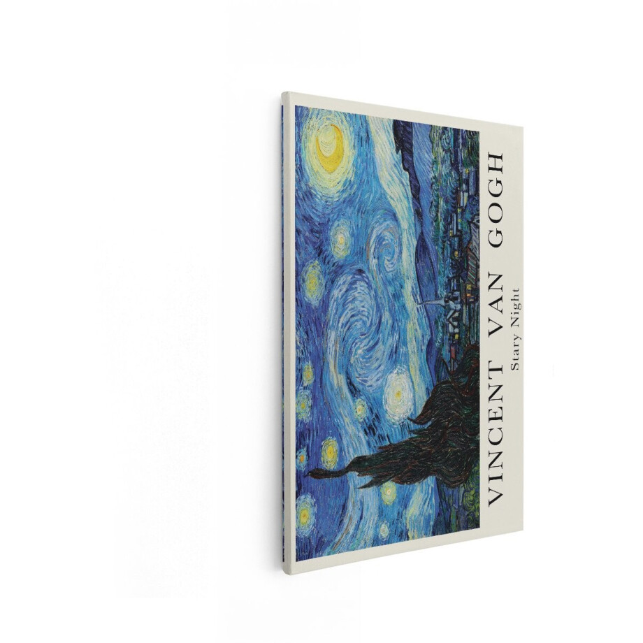 Artaza Canvas Schilderij Vincent van Goghs Schilderij Sterrennacht - een Meesterwerk van het Postimpressionisme - 40x60 cm - Wanddecoratie Woonkamer - Schilderijen - Muurdecoratie afbeelding 1