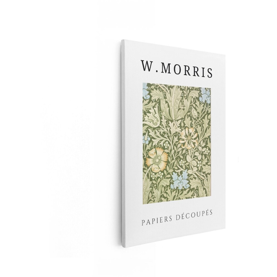 Artaza Canvas Schilderij W. Morris Papiers Découpés Bloemenbehangontwerp met Ingewikkelde Patronen - 20x30 cm - Klein - Wanddecoratie Woonkamer - Schilderijen - Muurdecoratie afbeelding 1