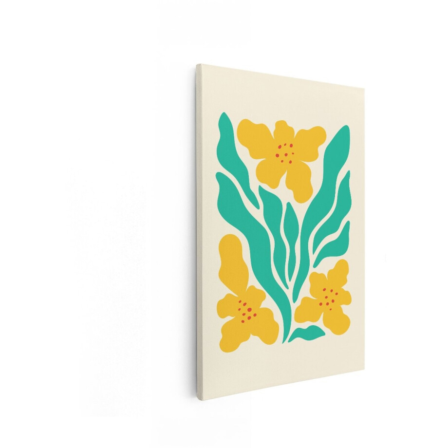 Artaza Canvas Schilderij Abstracte Bloemen - 40x60 cm - Wanddecoratie Boho - Muurdecoratie Geel - Decoratie Woonkamer Bloem Artaza Canvas Schilderij Abstracte Bloemen - 40x60 cm - Wanddecoratie Boho - Muurdecoratie Geel - Decoratie Woonkamer Bloem afbeelding 1