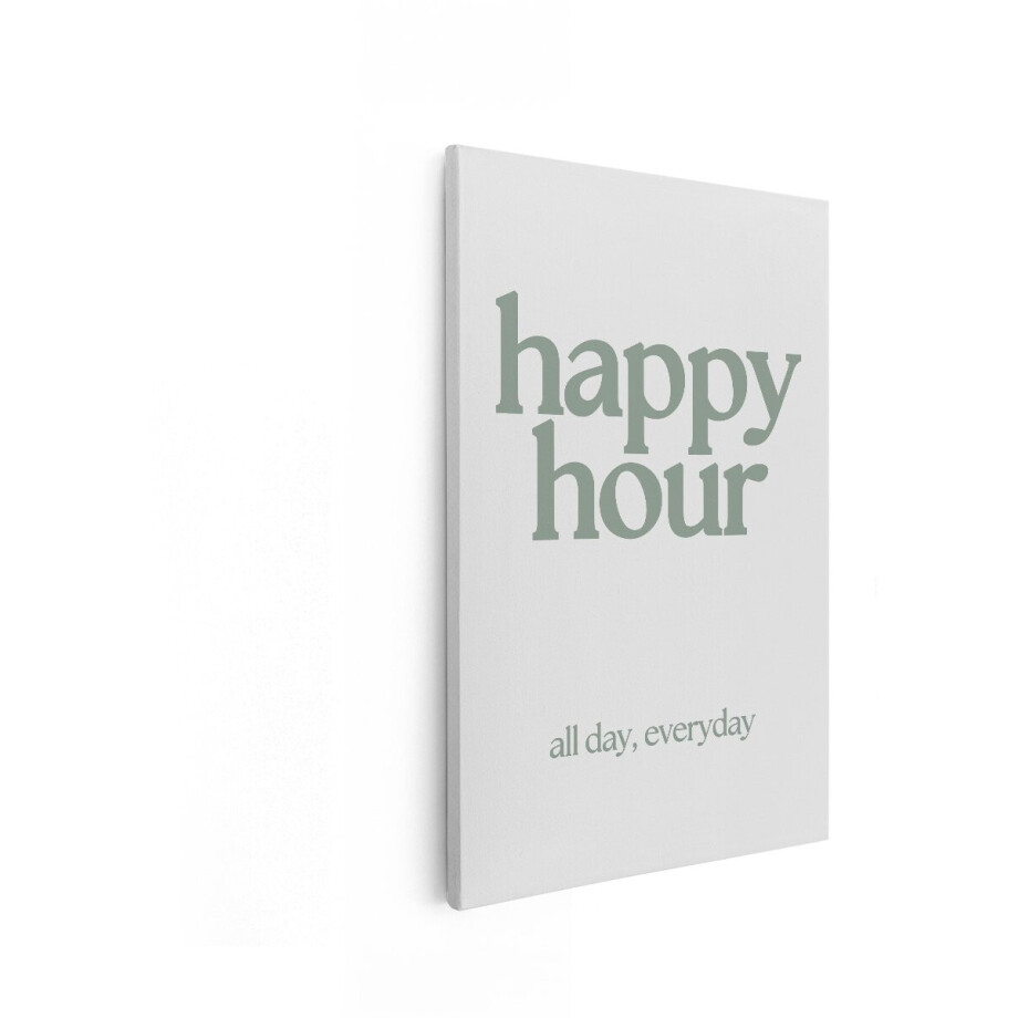 Artaza Canvas Schilderij Happy Hour de Hele Dag Alledaagse Tekstontwerp Minimalistische Poster - 40x60 cm - Wanddecoratie Woonkamer - Schilderijen - Muurdecoratie Artaza Canvas Schilderij Happy Hour de Hele Dag Alledaagse Tekstontwerp Minimalistische Poster - 40x60 cm - Wanddecoratie Woonkamer - Schilderijen - Muurdecoratie afbeelding 1