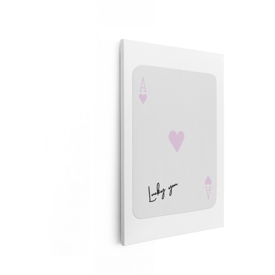 Artaza Canvas Schilderij Aas Van Harten - 60x90 cm - Wanddecoratie Lucky You - Muurdecoratie Speelkaart - Decoratie Roze Hart Artaza Canvas Schilderij Aas Van Harten - 60x90 cm - Wanddecoratie Lucky You - Muurdecoratie Speelkaart - Decoratie Roze Hart afbeelding 1
