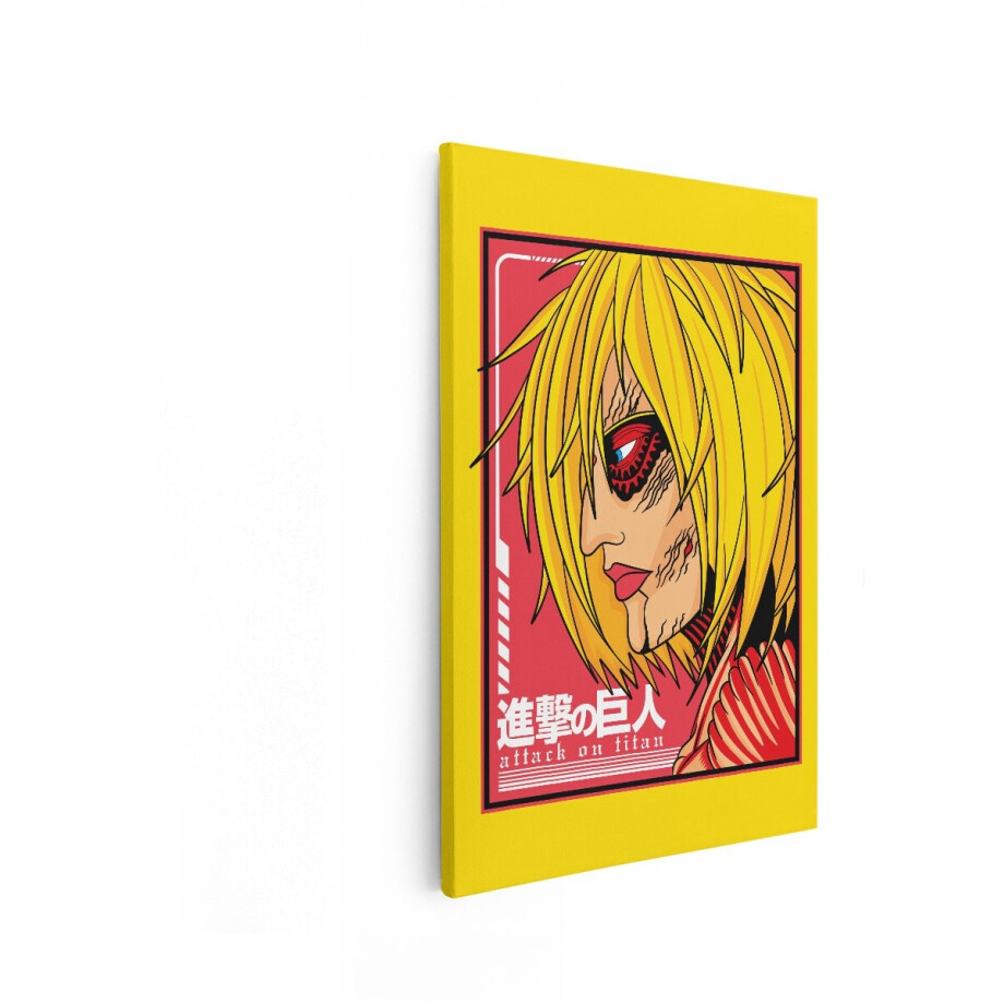 Artaza Canvas Schilderij Annie Leonhart Vrouwelijke Titan Anime-Personageportret - Attack On Titan - 40x60 cm - Wanddecoratie Woonkamer - Schilderijen - Muurdecoratie afbeelding 1