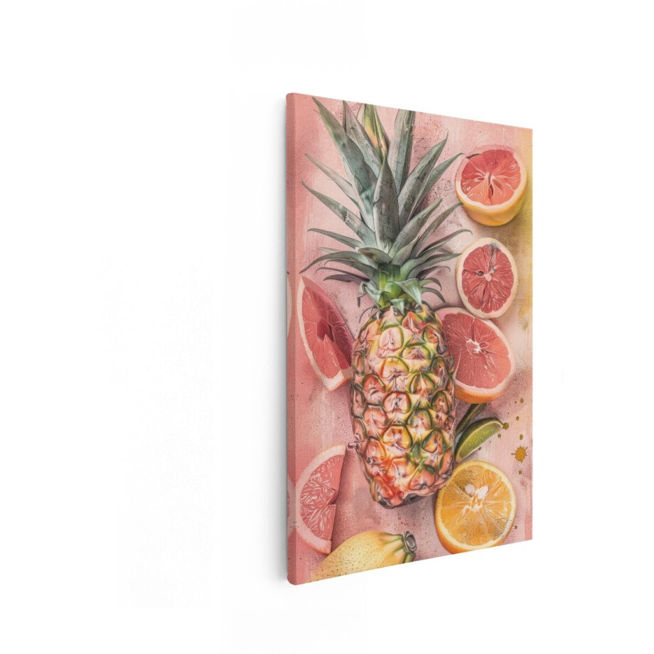 Artaza Canvas Schilderij Ananas - 40x60 cm - Wanddecoratie Tropisch Fruit - Muurdecoratie Citrus - Decoratie Keuken - Roze Artaza Canvas Schilderij Ananas - 40x60 cm - Wanddecoratie Tropisch Fruit - Muurdecoratie Citrus - Decoratie Keuken - Roze afbeelding 1