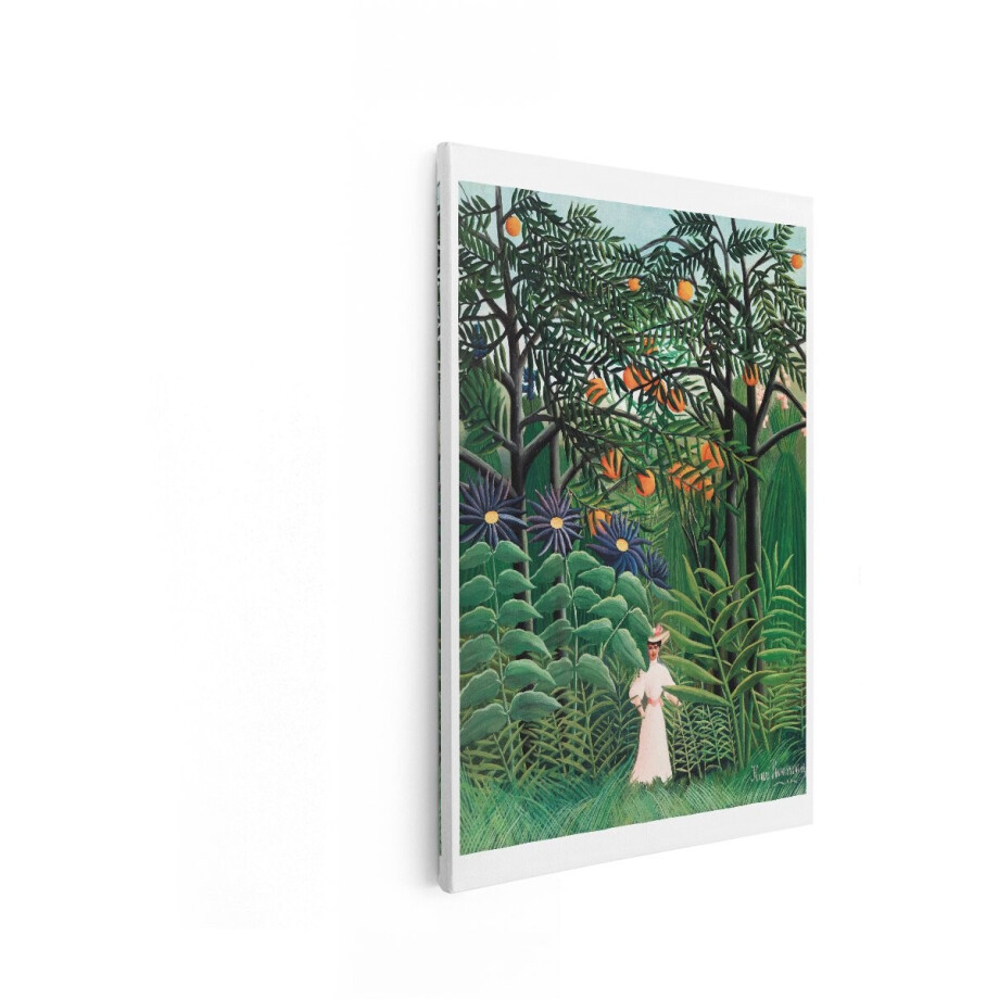 Artaza Canvas Schilderij Vrouw In Tropische Tuin - 60x90 cm - Wanddecoratie Henri Rousseau - Muurdecoratie Jungle - Decoratie Bloemen Artaza Canvas Schilderij Vrouw In Tropische Tuin - 60x90 cm - Wanddecoratie Henri Rousseau - Muurdecoratie Jungle - Decoratie Bloemen afbeelding 1