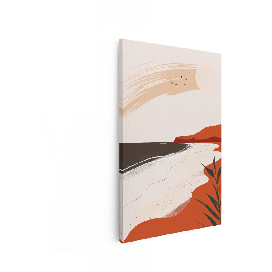 Artaza Canvas Schilderij Abstract Kustlandschap - 40x60 cm - Wanddecoratie Strand En Zee - Muurdecoratie Zonsondergang - Decoratie Vogels Boho Artaza Canvas Schilderij Abstract Kustlandschap - 40x60 cm - Wanddecoratie Strand En Zee - Muurdecoratie Zonsondergang - Decoratie Vogels Boho afbeelding 1