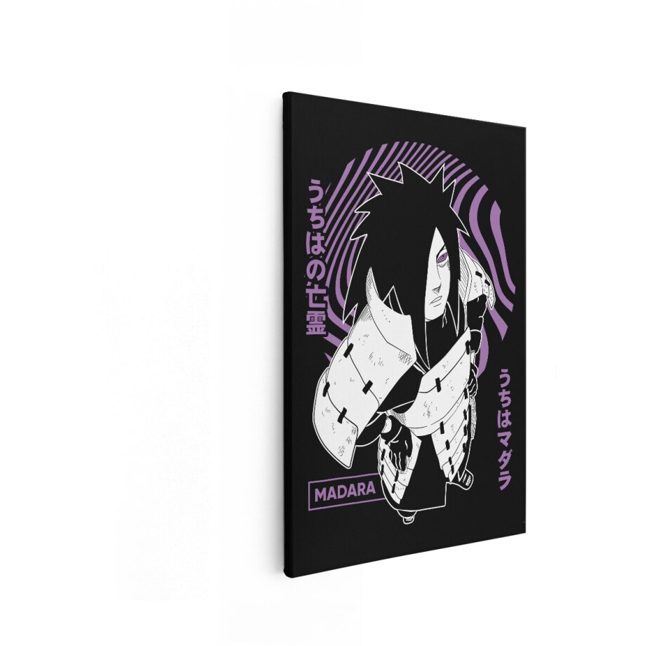 Artaza Canvas Schilderij Anime - 20x30 cm - Wanddecoratie Madara Uchiha - Muurdecoratie Naruto - Decoratie Jongenskamer Zwart afbeelding 1