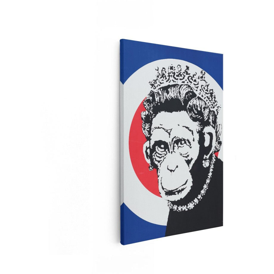 Artaza Canvas Schilderij Aap Met Kroon Banksy - 80x120 cm - Wanddecoratie Pop Art - Muurdecoratie Graffiti - Decoratie Woonkamer Artaza Canvas Schilderij Aap Met Kroon Banksy - 80x120 cm - Wanddecoratie Pop Art - Muurdecoratie Graffiti - Decoratie Woonkamer afbeelding 1