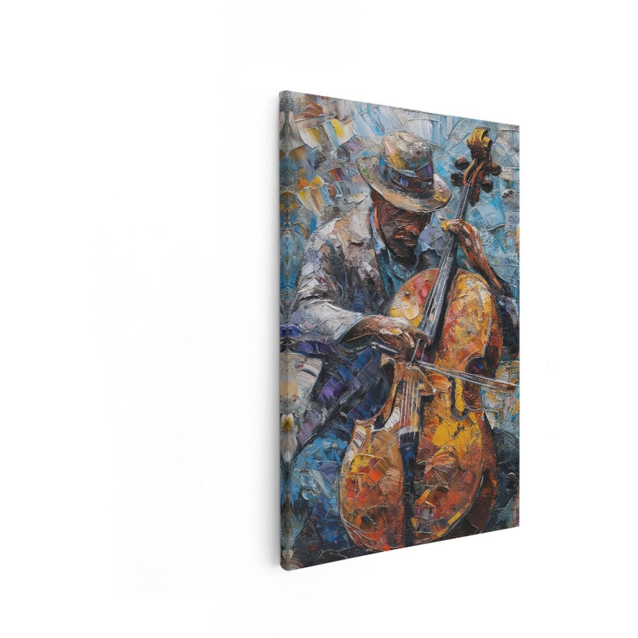 Artaza Canvas Schilderij Cellist - 60x90 cm - Wanddecoratie Muziek - Muurdecoratie Portret - Decoratie Klassieke Schilderijen Artaza Canvas Schilderij Cellist - 60x90 cm - Wanddecoratie Muziek - Muurdecoratie Portret - Decoratie Klassieke Schilderijen afbeelding 1