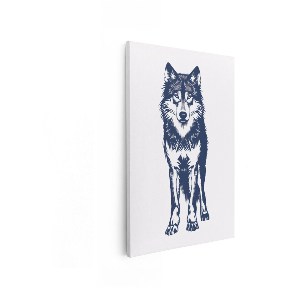 Artaza Canvas Schilderij Wolf - 40x60 cm - Wanddecoratie Dieren - Muurdecoratie Minimalistisch - Decoratie Blauw - Schilderijen Op Canvas Artaza Canvas Schilderij Wolf - 40x60 cm - Wanddecoratie Dieren - Muurdecoratie Minimalistisch - Decoratie Blauw - Schilderijen Op Canvas afbeelding 1
