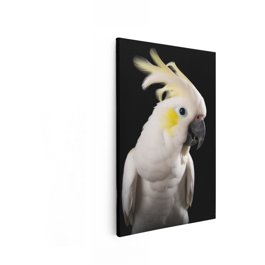 Artaza Canvas Schilderij Grote Witte Kaketoe met Gele Kuif en Blauwe Oogring - Studio-Opname - 40x60 cm - Wanddecoratie Woonkamer - Schilderijen - Muurdecoratie Artaza Canvas Schilderij Grote Witte Kaketoe met Gele Kuif en Blauwe Oogring - Studio-Opname - 40x60 cm - Wanddecoratie Woonkamer - Schilderijen - Muurdecoratie afbeelding 1
