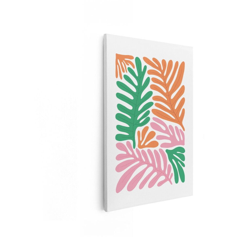 Artaza Canvas Schilderij Abstract - 60x90 cm - Wanddecoratie Matisse Stijl - Muurdecoratie Bladeren Modern - Decoratie Roze Groen Artaza Canvas Schilderij Abstract - 60x90 cm - Wanddecoratie Matisse Stijl - Muurdecoratie Bladeren Modern - Decoratie Roze Groen afbeelding 1