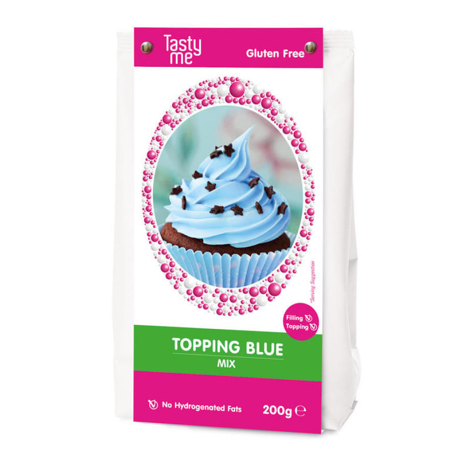 Tasty Me topping cream - blauw - 200 gram afbeelding 