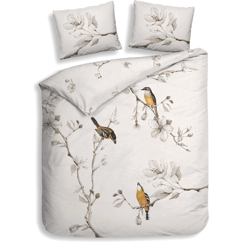Heckettlane Birdie Dekbedovertrek - Lits-jumeaux - Katoen - 260x200-220cm - Off-White afbeelding 1