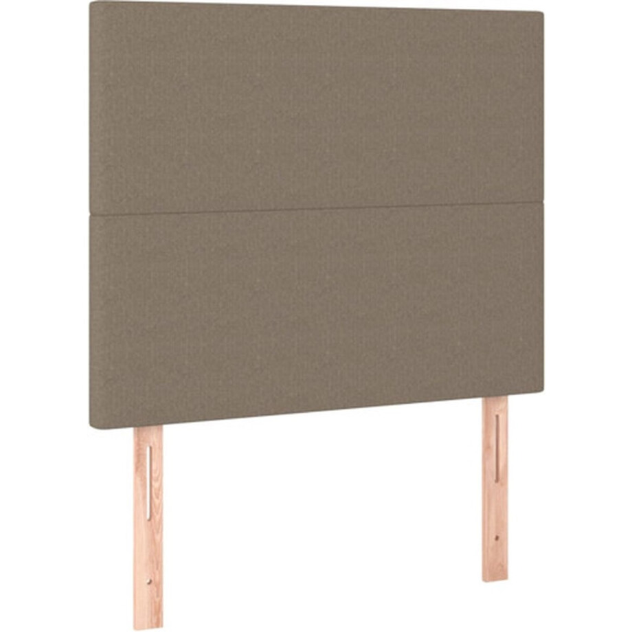 vidaXL - Hoofdbord - taupe - 100x5x118/128 - cm - Stof afbeelding 1