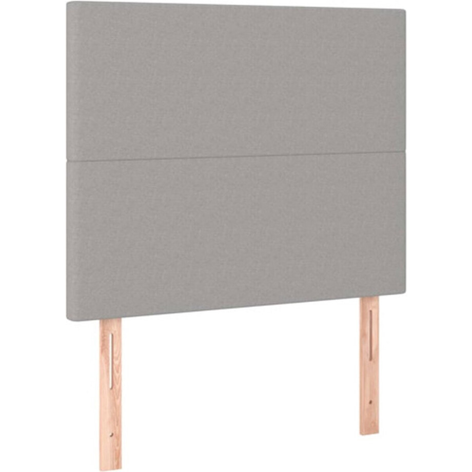 vidaXL - Hoofdbord - lichtgrijs - 100x5x118/128 - cm - stof vidaXL - Hoofdbord - lichtgrijs - 100x5x118/128 - cm - stof afbeelding 1