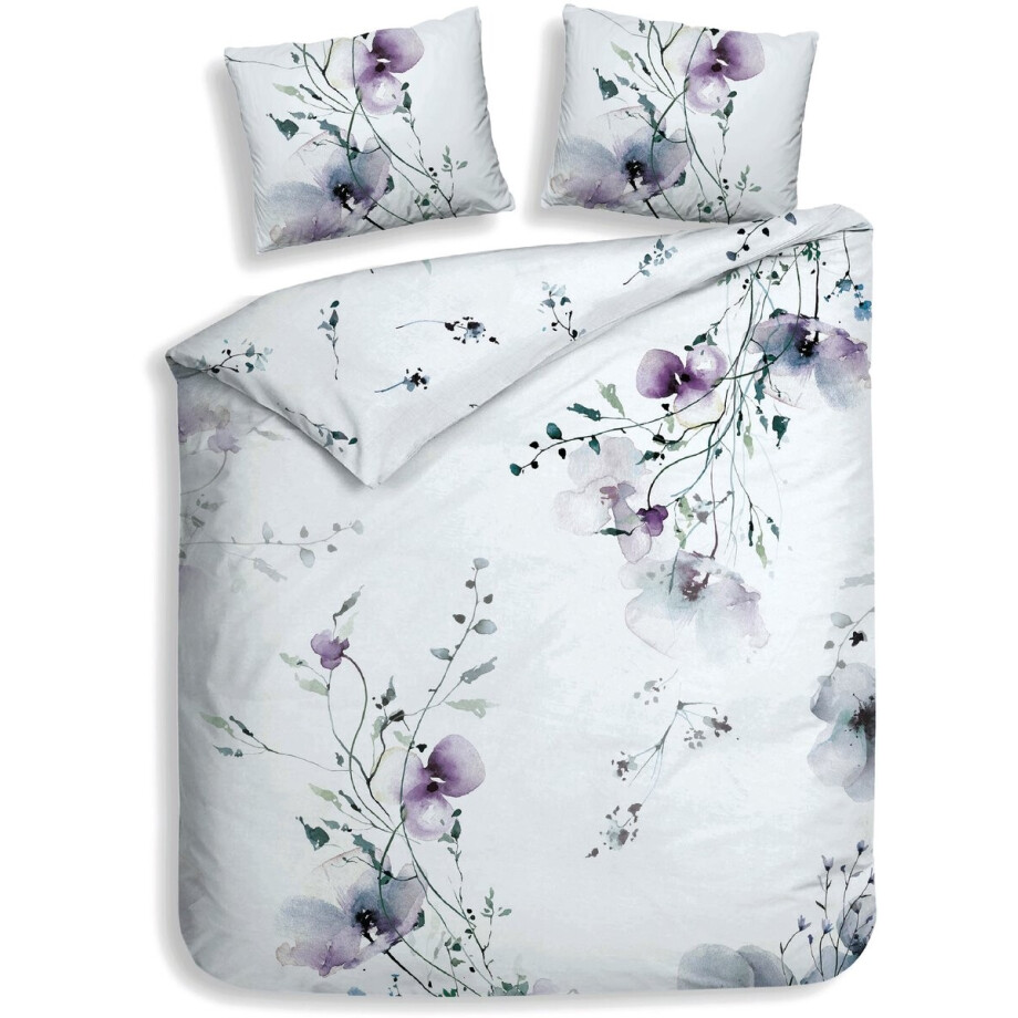 Heckettlane Dekbedovertrek Katoen Satijn Avalia - White - 100% Katoen-Satijn - Bloemen - Dekbedovertrek 260x200/220cm - Lits Jumeaux Extra Breed - Melbourne Heckettlane Dekbedovertrek Katoen Satijn Avalia - White - 100% Katoen-Satijn - Bloemen - Dekbedovertrek 260x200/220cm - Lits Jumeaux Extra Breed - Melbourne afbeelding 1