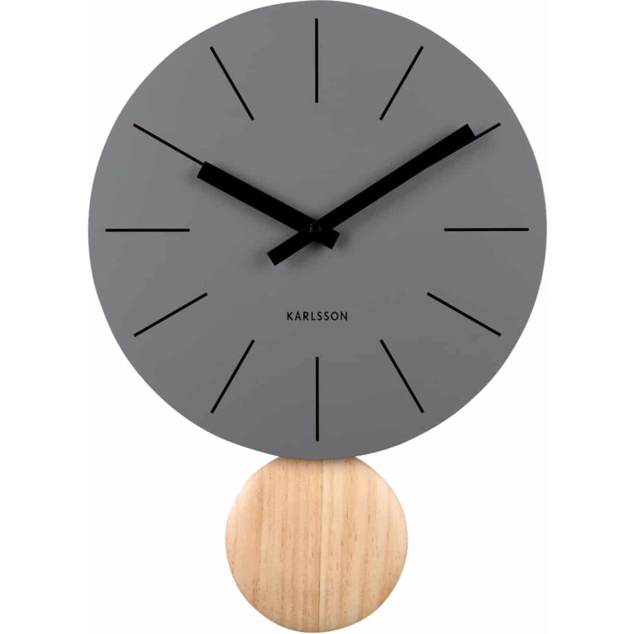 Karlsson Wandklok Arlo Pendulum - Grijs - Ø30cm - Wandklok Scandinavisch Karlsson Wandklok Arlo Pendulum - Grijs - Ø30cm - Wandklok Scandinavisch afbeelding 1