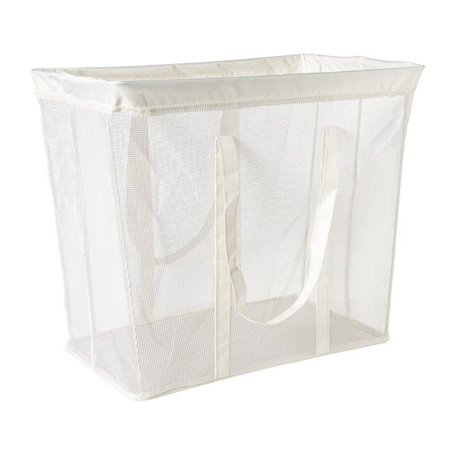 Opbergmand met handvatten - wit - 53x46x33 cm Opbergmand met handvatten - wit - 53x46x33 cm afbeelding