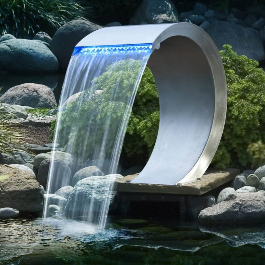 Ubbink Mamba waterval met LED-verlichting roestvrij staal afbeelding 1