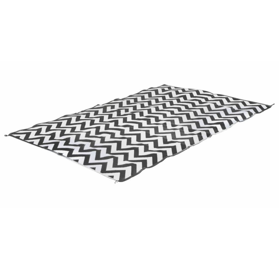 Bo-Camp Buitenkleed Chill mat Wave M 2x1,8 m zwart en wit afbeelding 1